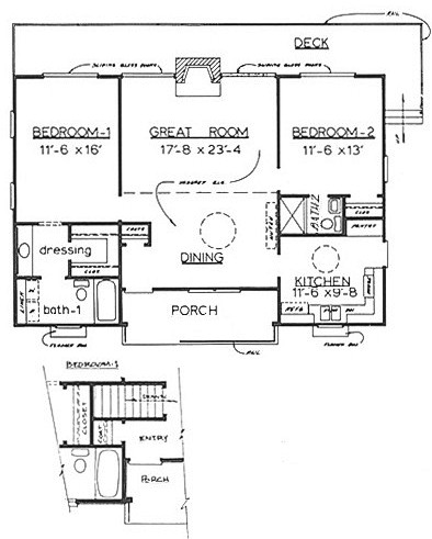 Country Home Log Plan L-1104 First Floor