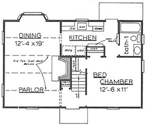 Country Home Plan F-1080 First Floor