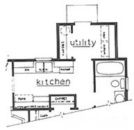 Country Log Home Plan L-1080 Alternate Utility Room