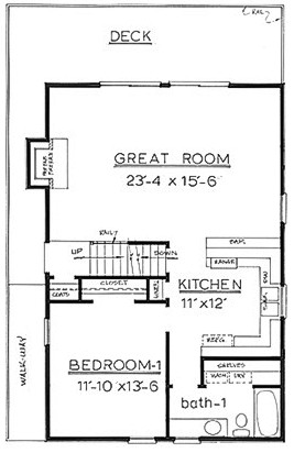 Country Home Plan F-1213 First Floor