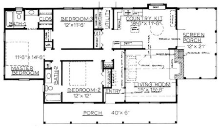 Country Plan F-1300 First Floor