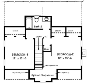 Country Home Plan Alternate F-1390 Second Floor