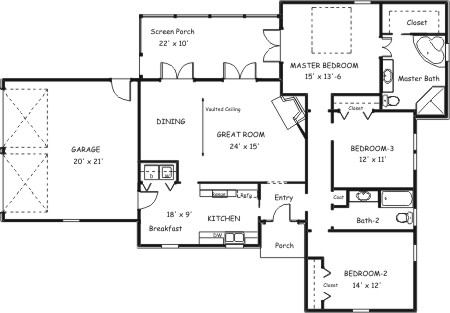 Country Plan F-1441 Alternate  First Floor