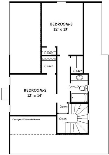Country Home Plan F-1338 Second Floor