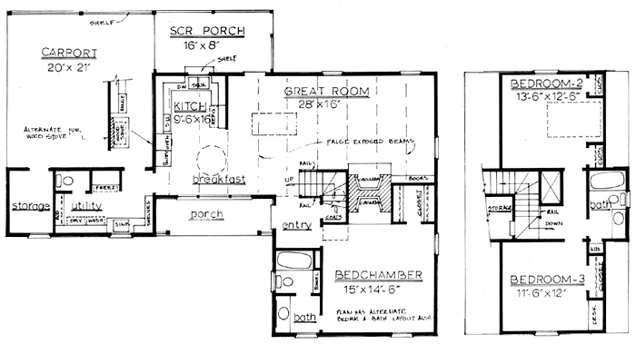Country Plan F-1560 First and Second Floors