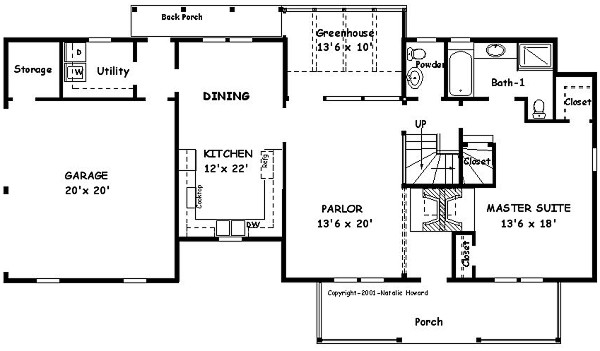 Country Home Plan Alternate F-1750 First Floor