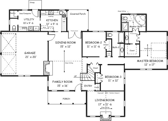 Country Home Plan F-1755 Alternate