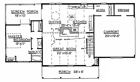 Country Plan F-1796 - First Floor