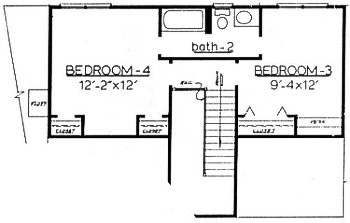 Country Home Plan F-2058 Second Floor