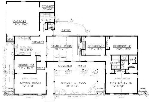 Country Contemporary Plan F-2200 First Floor