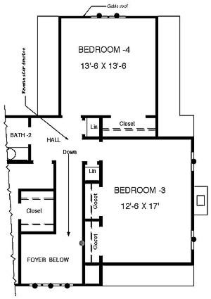 Country Plan F-2544 Alternate Bedrooms