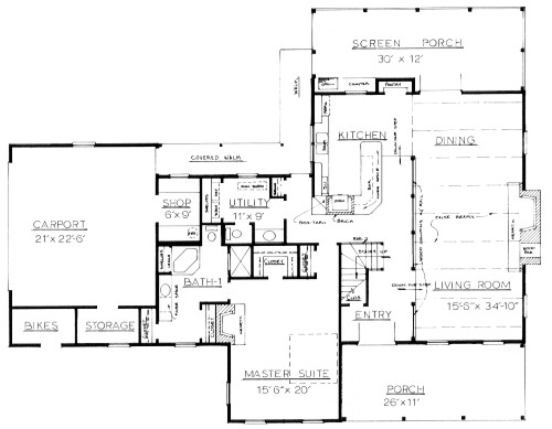 Country Home Plan F-2600 First Floor
