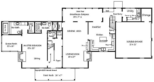 Country Home Plan F-2670 First Floor Alternate